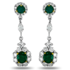3.14ct.tw. Diamond And Emerald Earrings Emerald 2.04ct.tw. 14KWY DKE001190
